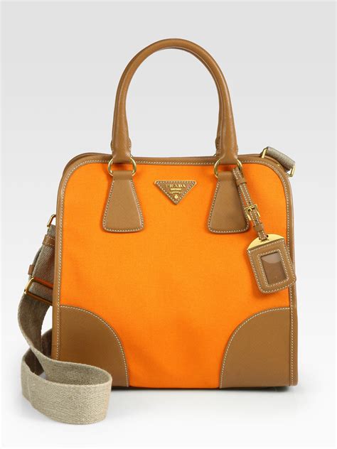 prada orange gold saffiano leather canvas small shoulder bag|prada saffiano outlet.